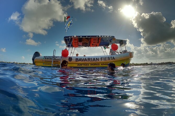 Bavarian Fiesta Snorkel Activity in Glass Bottom Boat at San Miguel de Cozumel - Snacks, margaritas, and the Bavarian Package beer deal