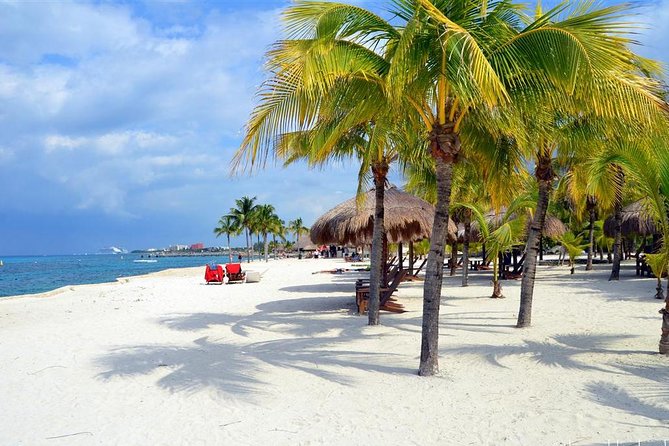 Official Chankanaab Park Day pass and Snorkel with Lunch included - The Beach Part: Loungers, Hammocks, Palapas, and Rocky Entry
